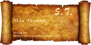 Stix Tivadar névjegykártya