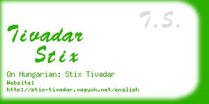 tivadar stix business card